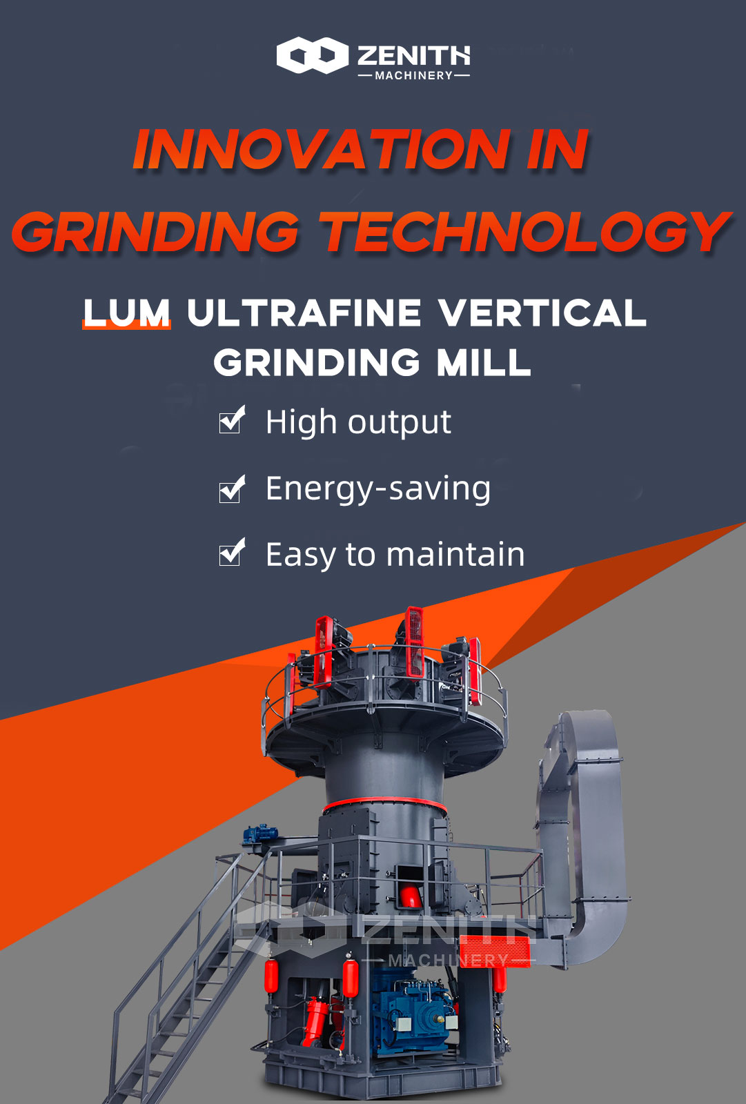 Dolomite grinding process flow diagram showing material flow from hopper to roller grinding chamber to classifier and cyclone collector